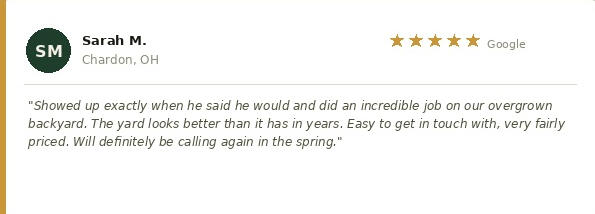 Review from Chardon, OH for CT Landscaping Review from Chardon, OH for CT Landscaping